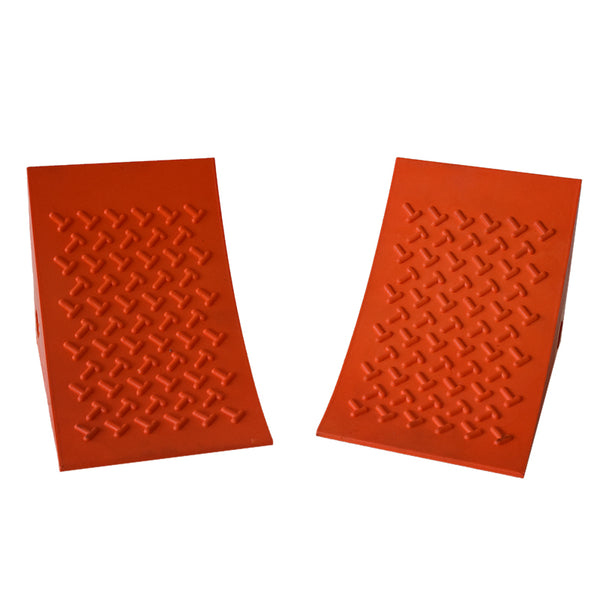 Heavy Duty Urethane Non-Slip Wheel Chocks - Pair