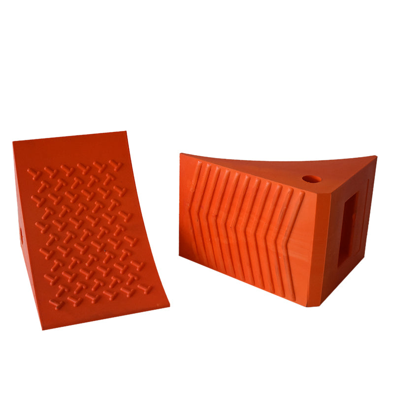 Heavy Duty Urethane Non-Slip Wheel Chocks - Pair